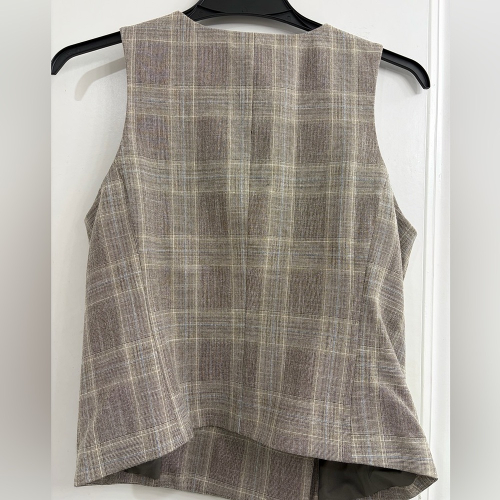 NWT Express Asymmetrical Plaid Four Button Blazer Vest size M - Picture 8 of 8